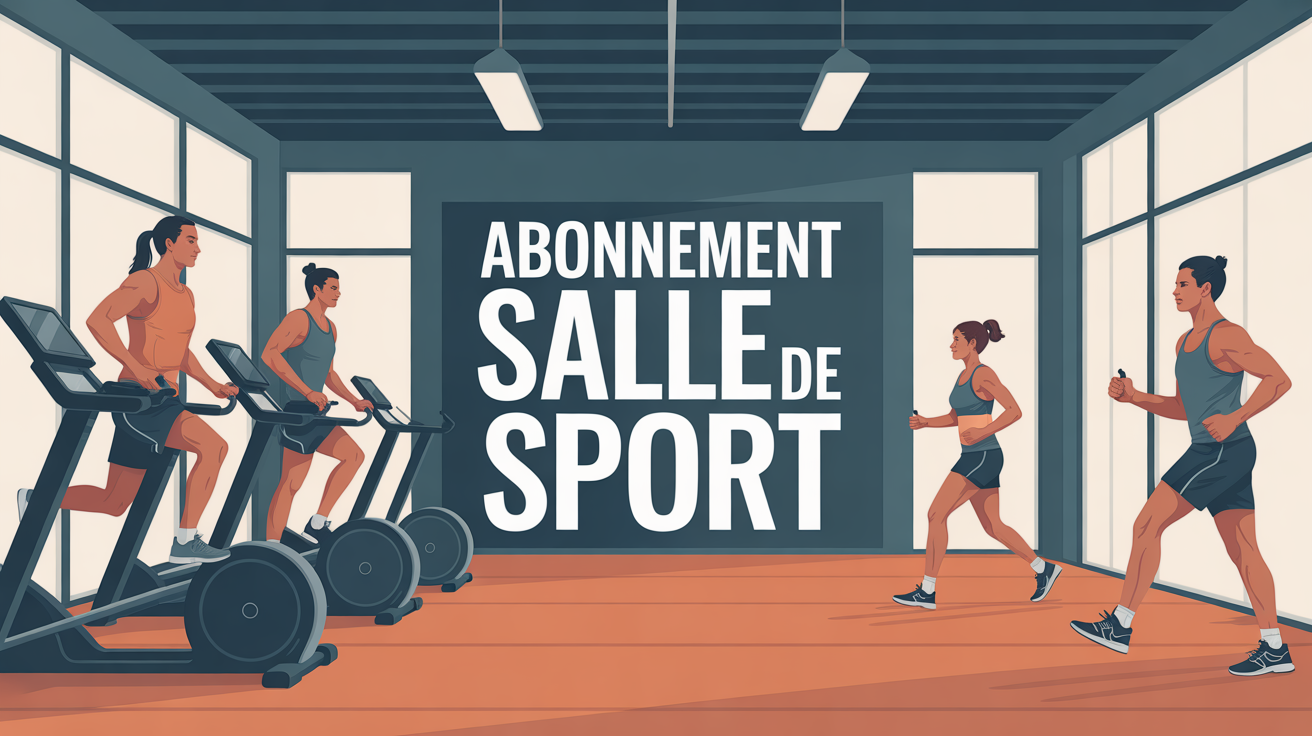 Salle de sport moderne avec adhérents, ambiance dynamique