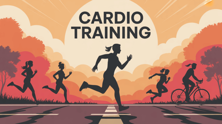 illustration cardio training silhouettes sport