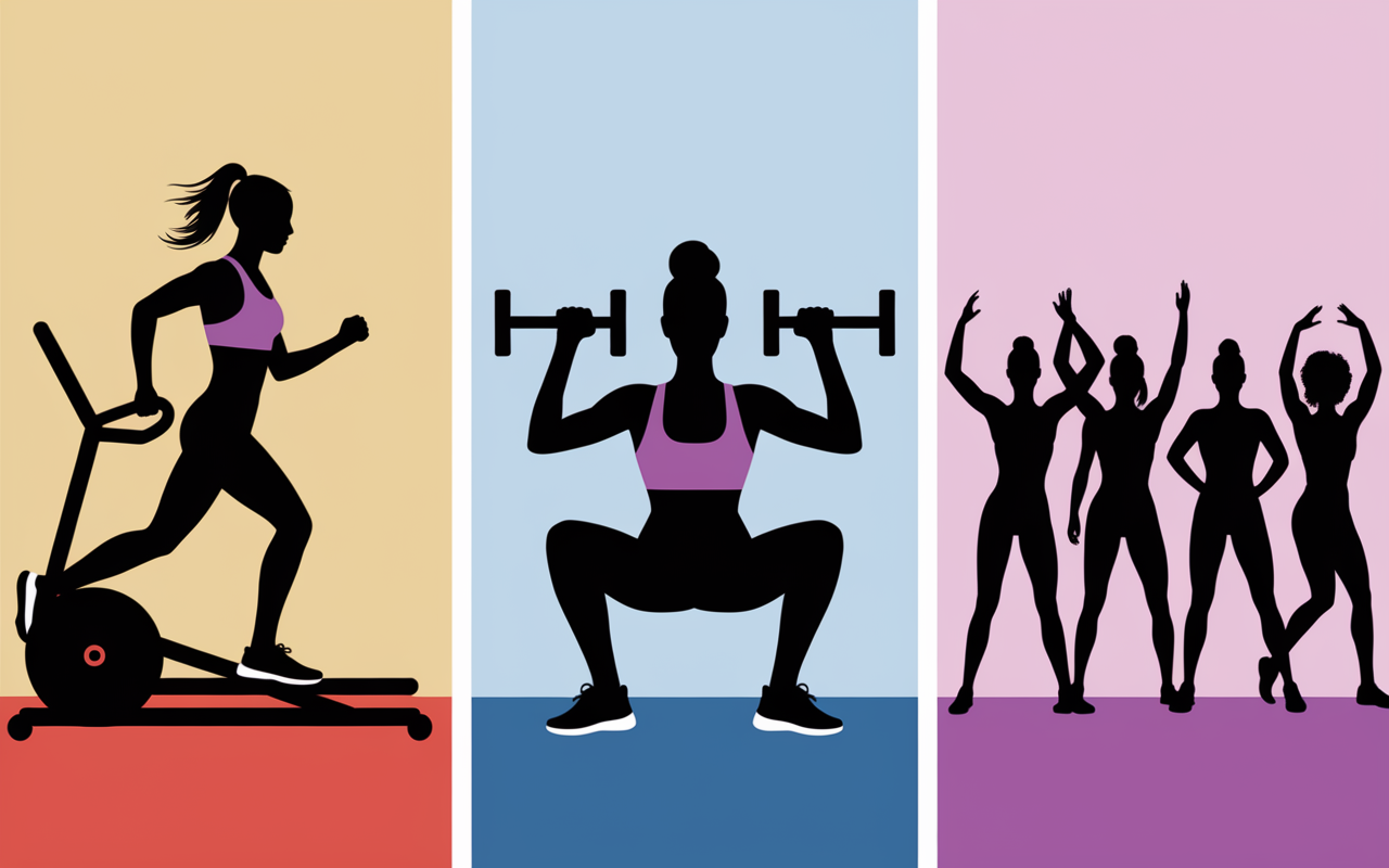 Illustration familles exercices fitness