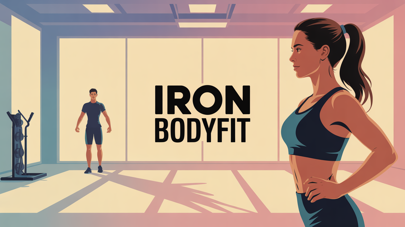 Femme confiante en studio Iron Bodyfit avec coach electrostimulation