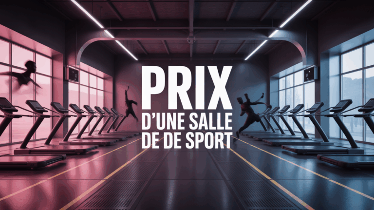 salle de sport moderne dynamique silhouettes haltères tapis cours prix