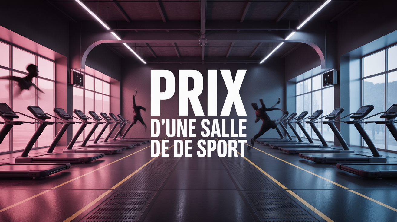 salle de sport moderne dynamique silhouettes haltères tapis cours prix