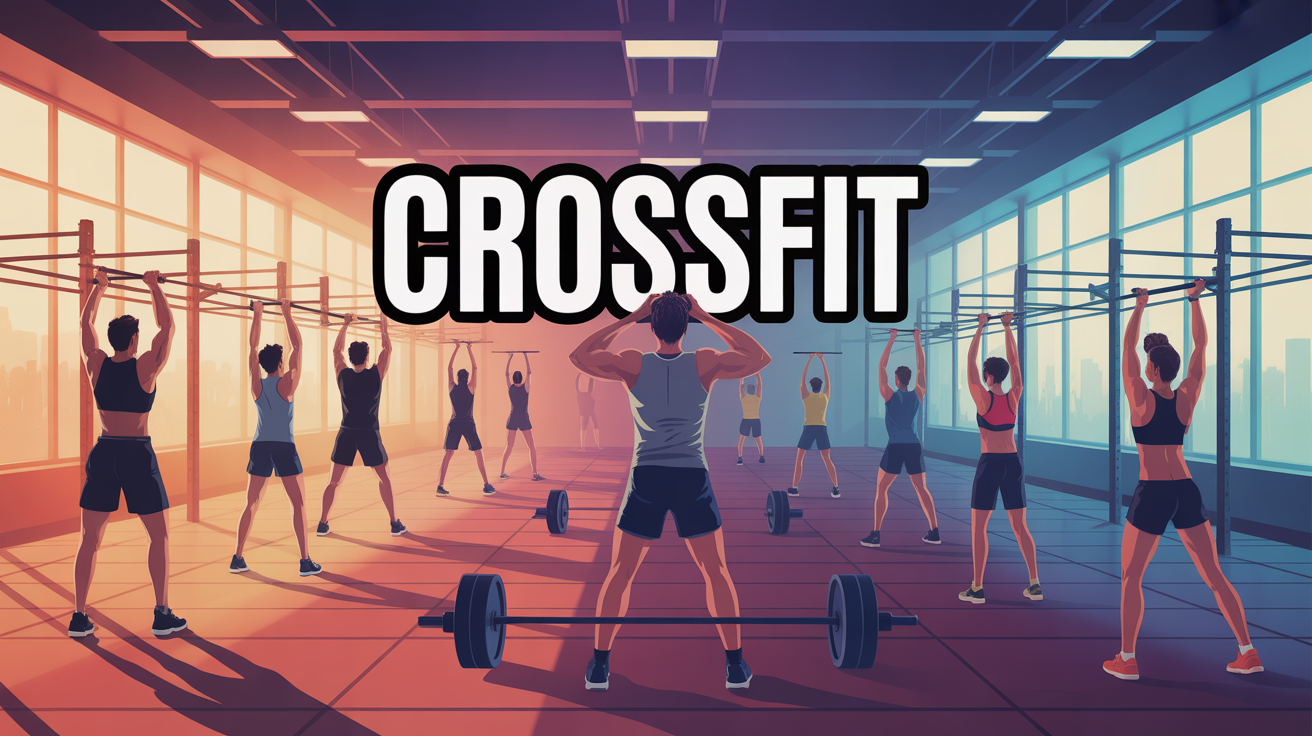 Salle de CrossFit avec sportifs, ambiance dynamique