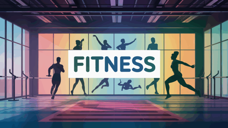 Salle de sport lumineuse silhouettes fitness