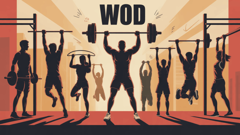 WOD CrossFit sportifs box urbaine illustration dynamique