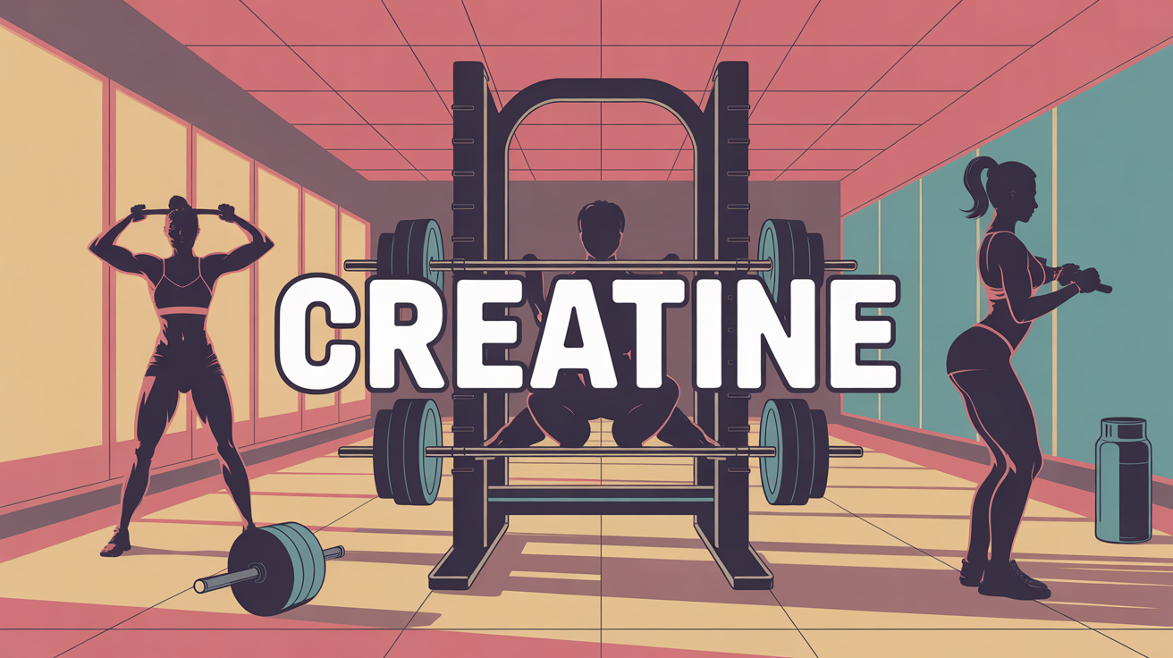 Creatine en salle de musculation pour femmes, silhouettes sportives