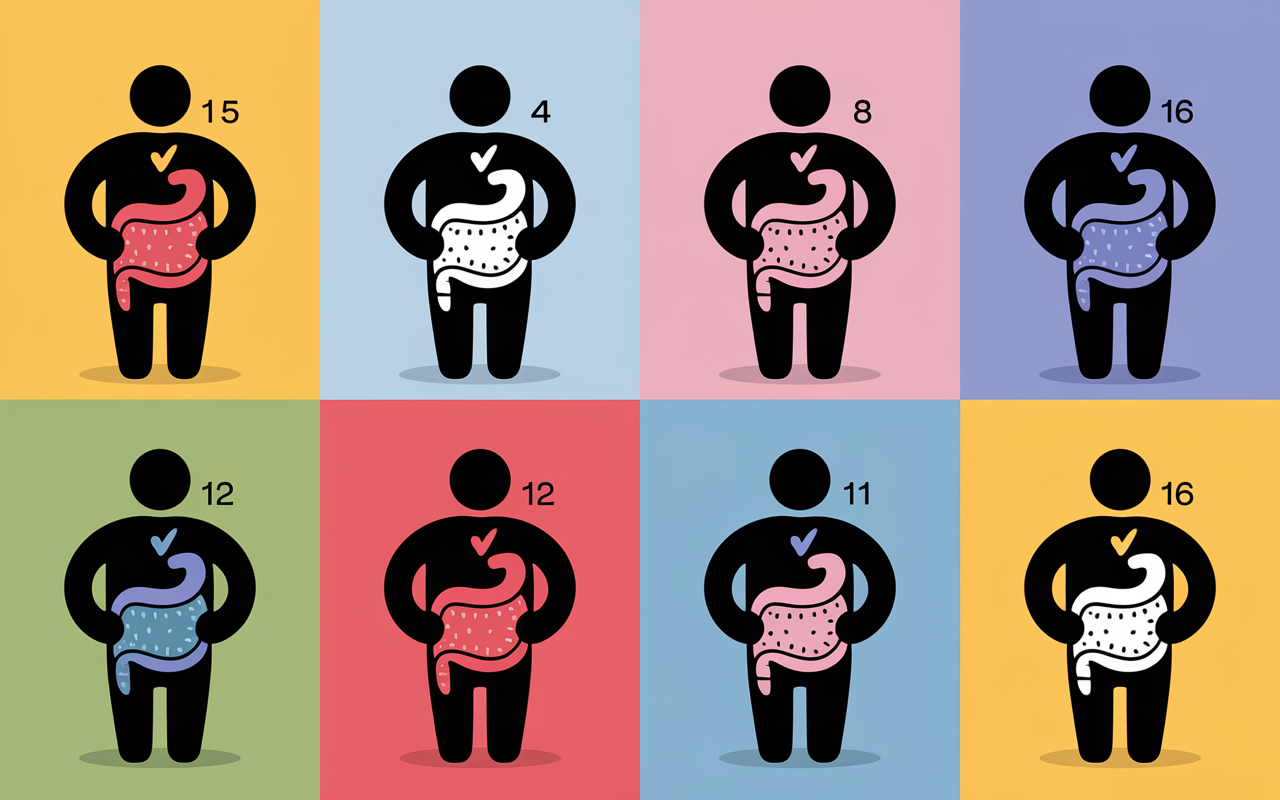 tableau delai effets probiotics horloge silhouettes