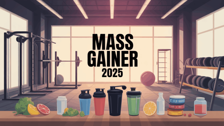 illustration mass gainer 2025 salle de sport titre lumineux