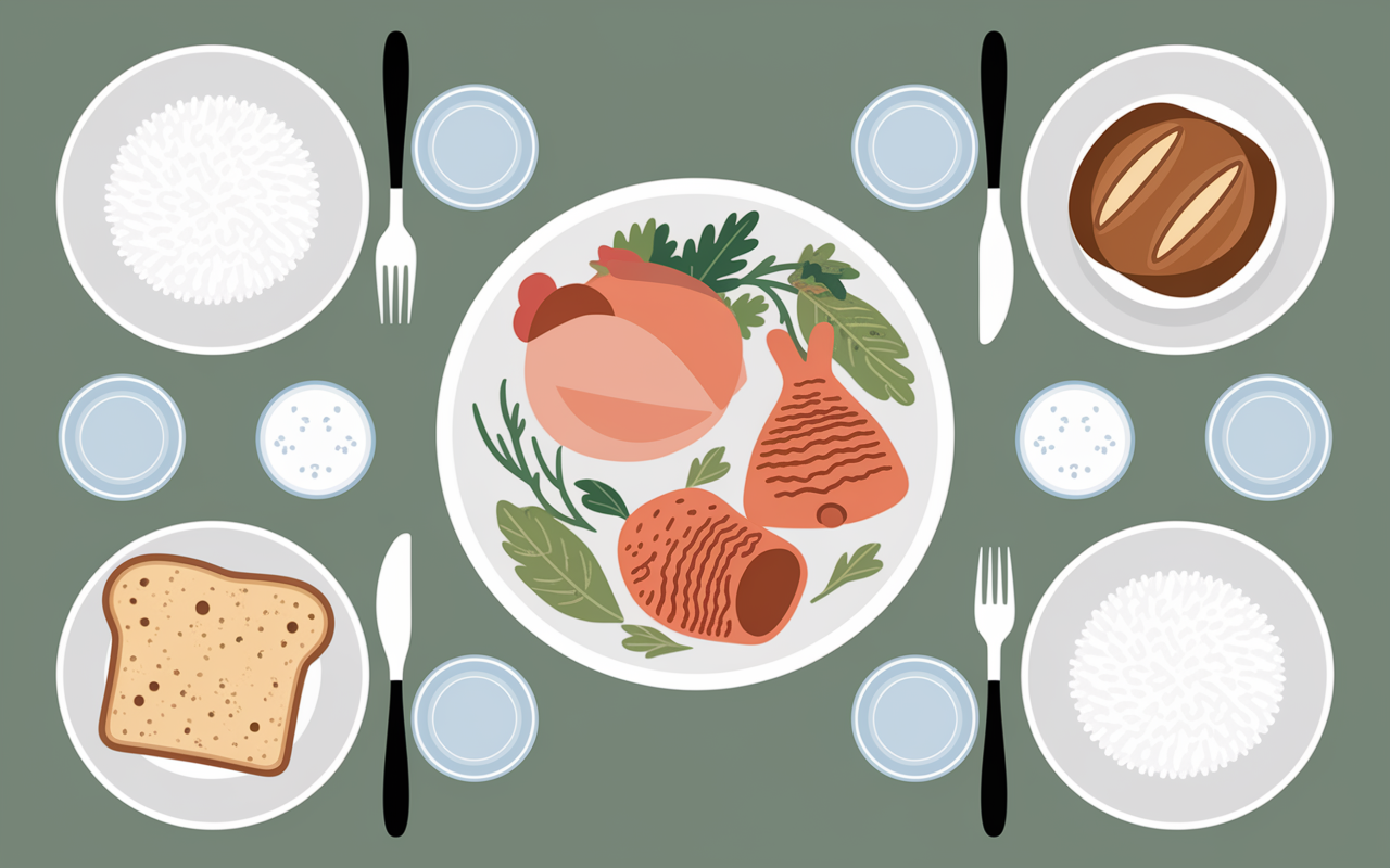 Plateau repas menu sans residu poulet riz yaourt organisation