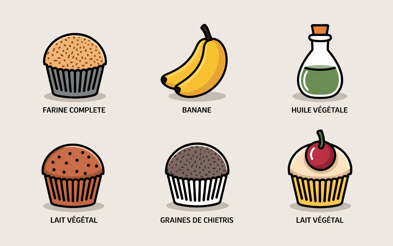 Cinq muffins healthy avec ingrédients substitutions IG bas