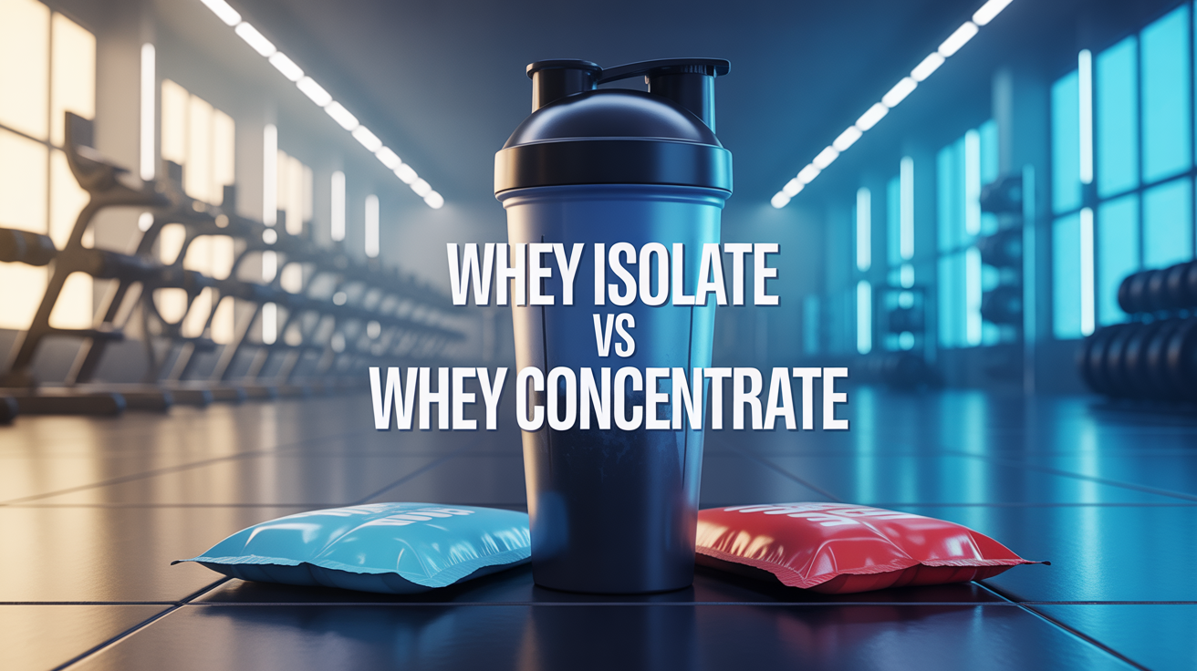 Comparatif visuel whey isolate whey concentrate en salle de fitness