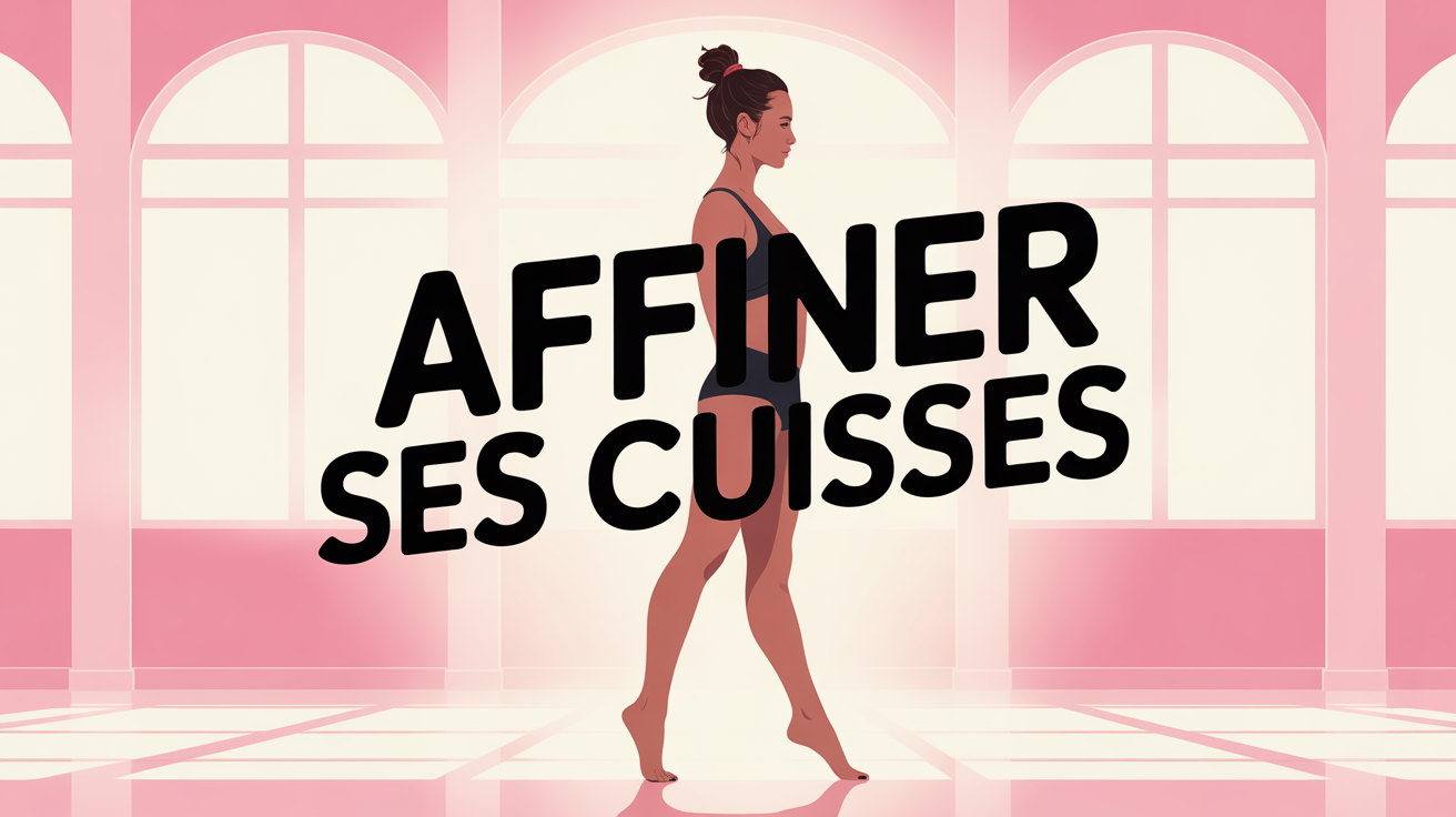 Silhouette femme active, jambes fermes, texte Affiner ses cuisses