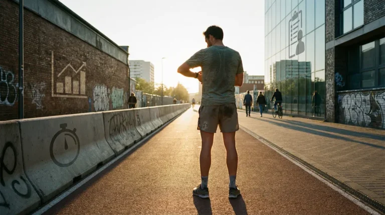 Coureur surveillant sa montre calcul allure vitesse