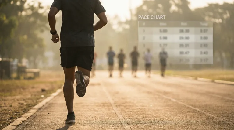 coureur accelerant sur piste tableau allure vitesse