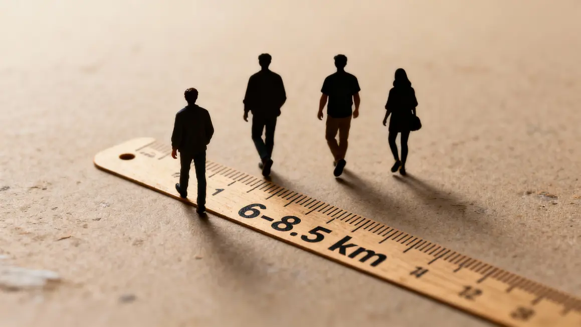 Personnes tailles différentes distance 6-8.5 km marche