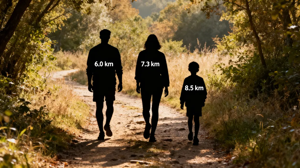 Distance 10 000 pas silhouettes et chiffres