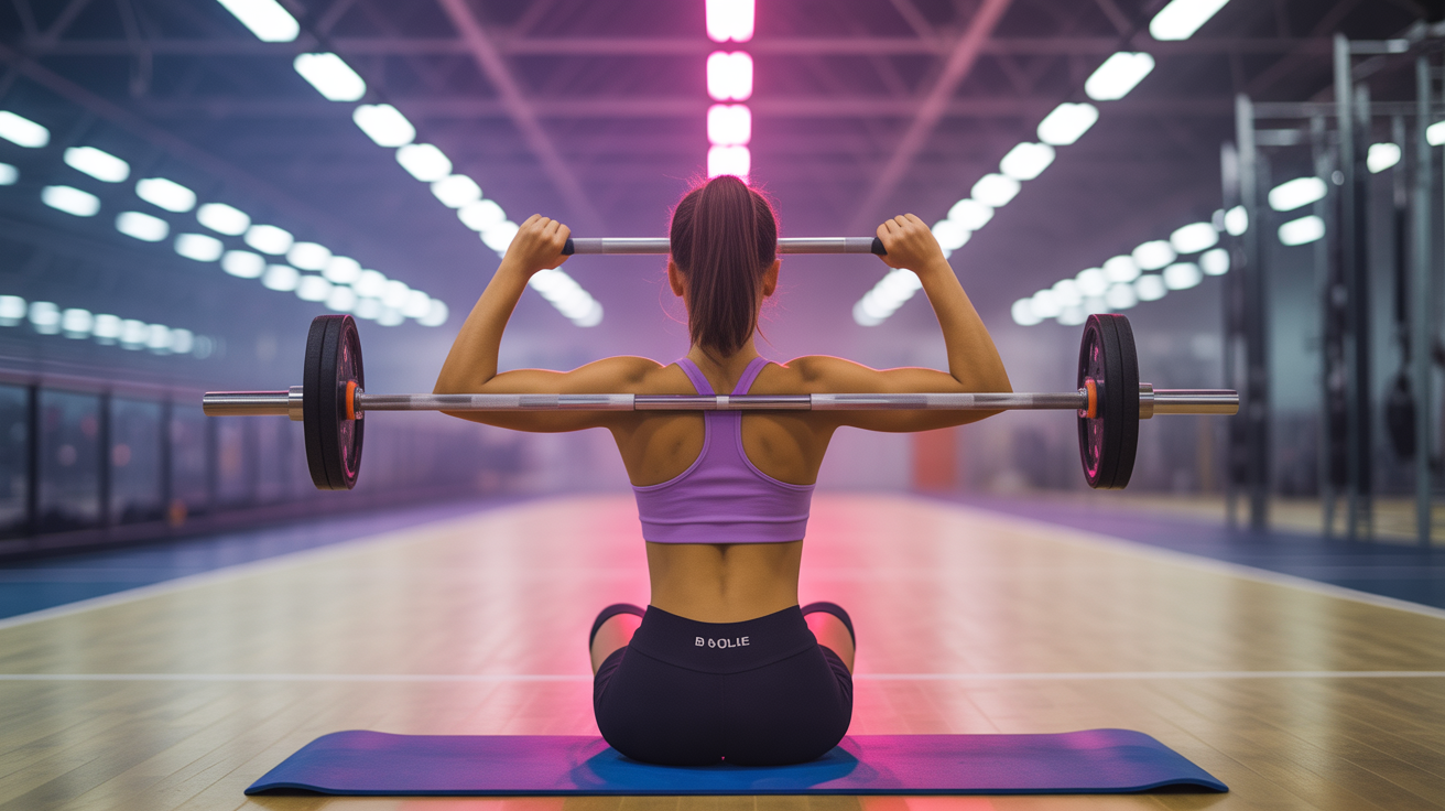 extension triceps poulie haute salle de sport dynamique