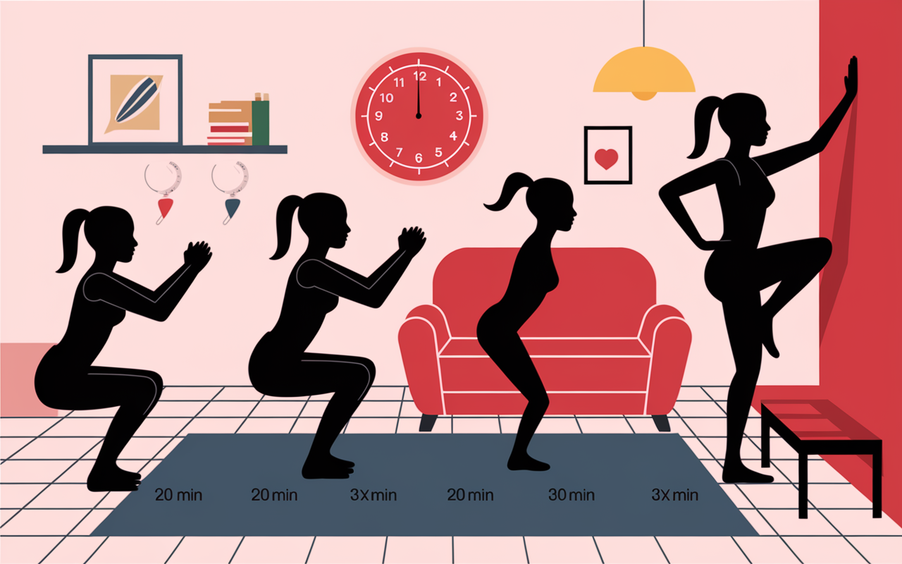 routine exercices cuisses squat fentes chaise maison