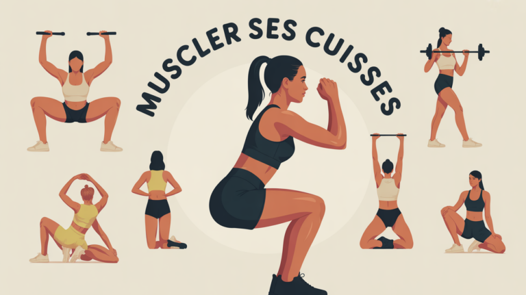 femme squat muscler ses cuisses illustration moderne