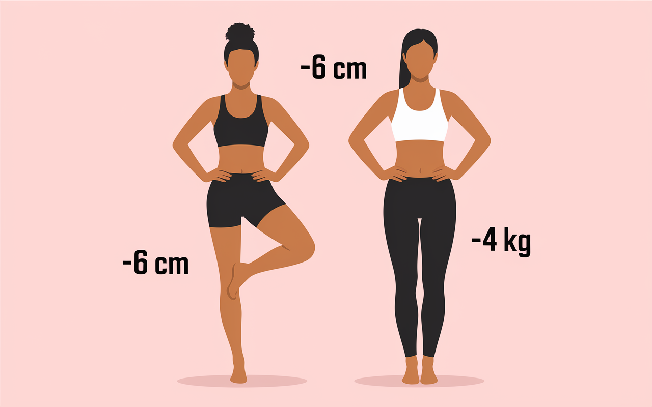 avant apres musculation feminine ventre taille kg