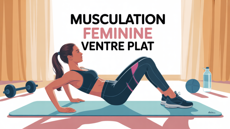 Femme musculation abdos ventre plat sur tapis