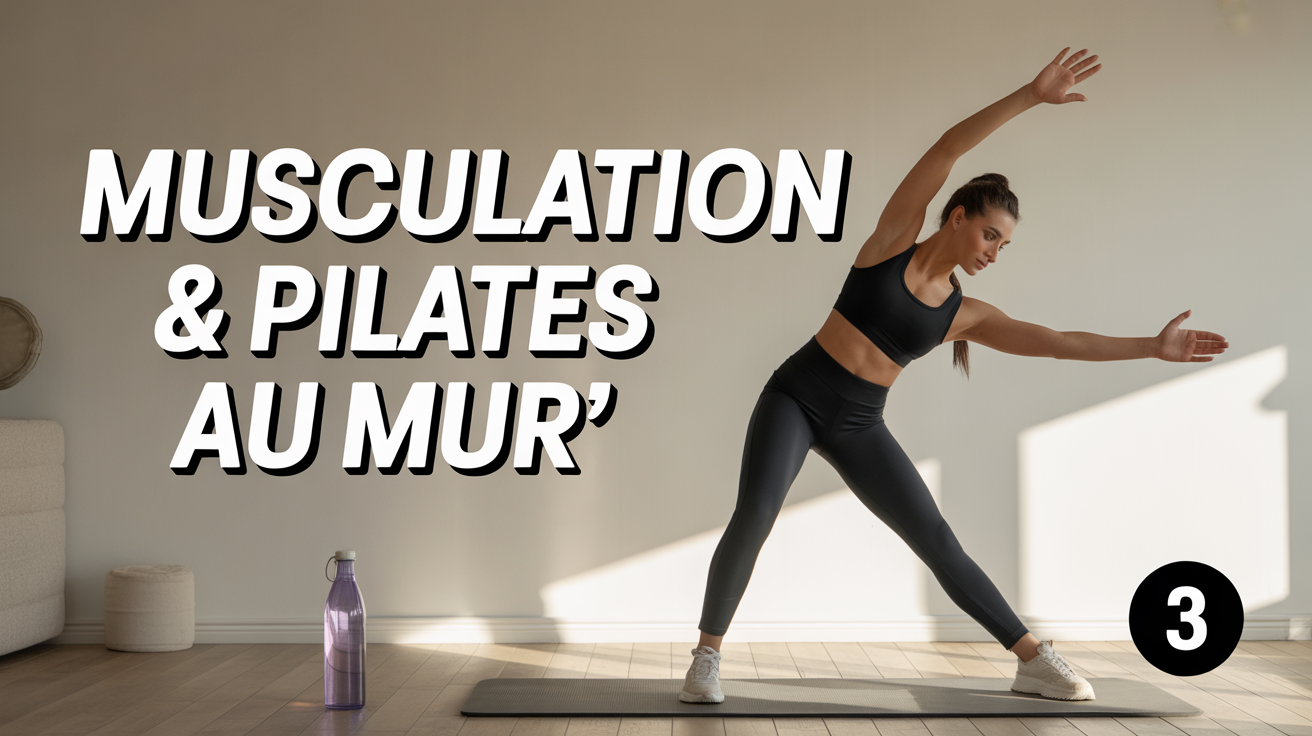 Femme sport pratiquant musculation pilates au mur intérieur