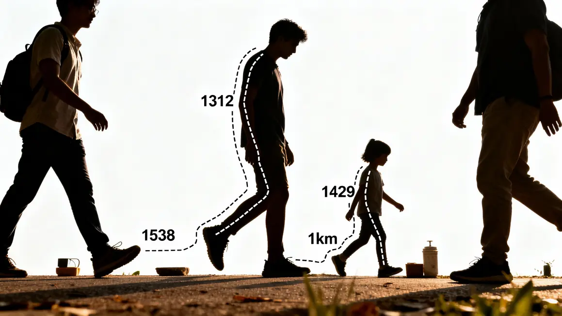 infographie nombre de pas 1 km selon taille