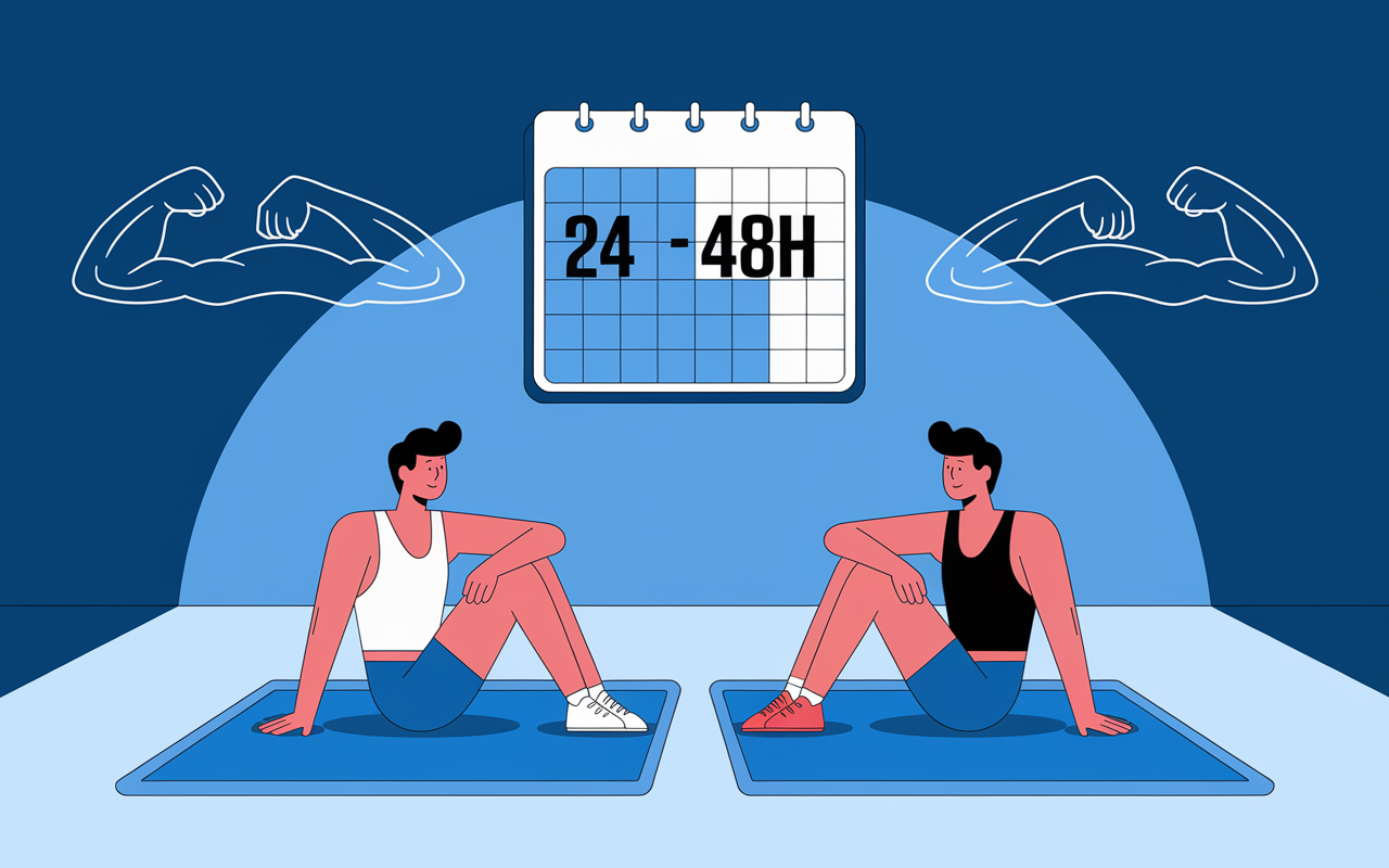 Personnage pause abdos calendrier récupération