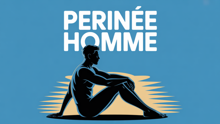 Illustration perinee homme posture confiante bassin surbrillance