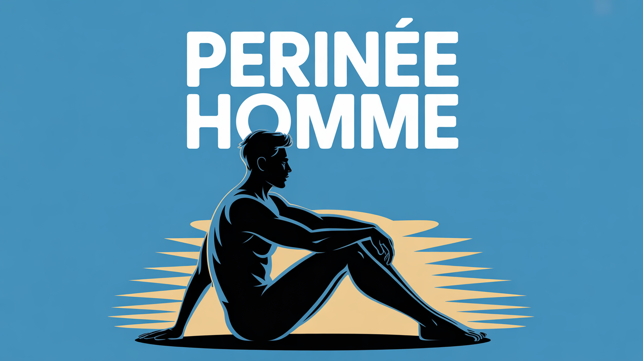 Illustration perinee homme posture confiante bassin surbrillance