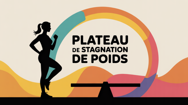 Graphique silhouette femme sportive plateau stagnation de poids