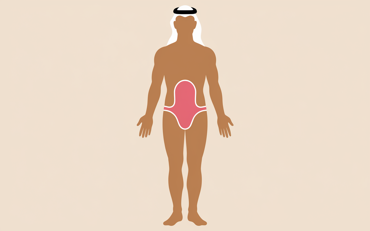 Schema stylise perinee homme localisation hamac