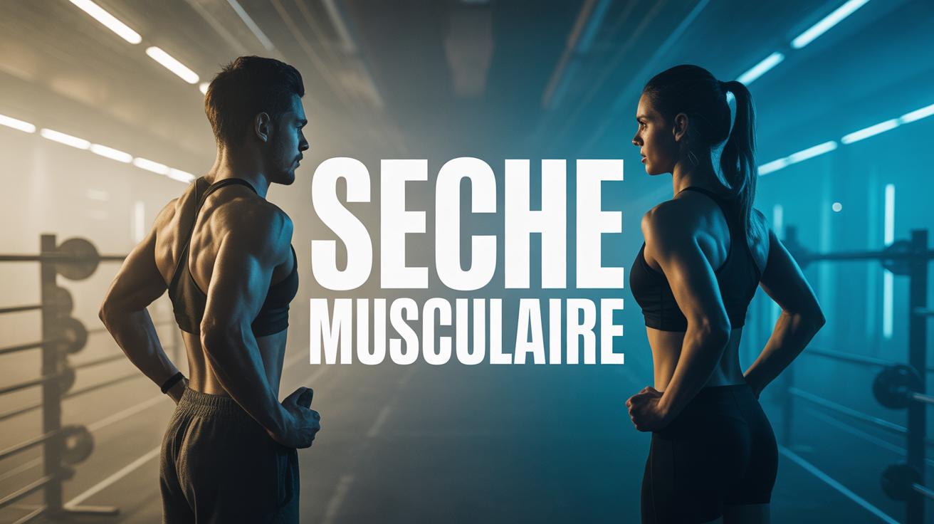 Homme et femme de dos salle de sport seche musculaire