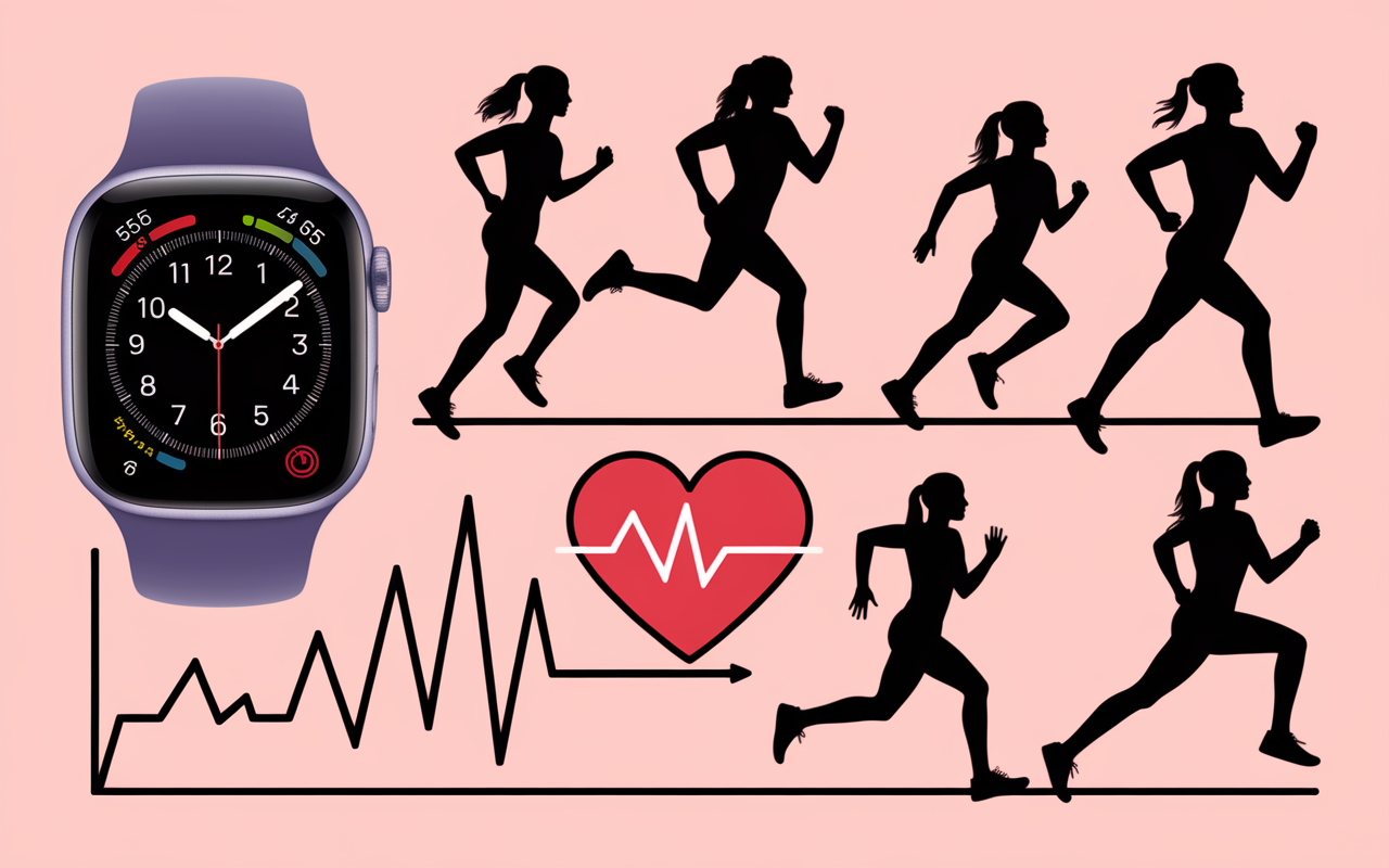 schema montre courbe et silhouettes zones frequence cardiaque