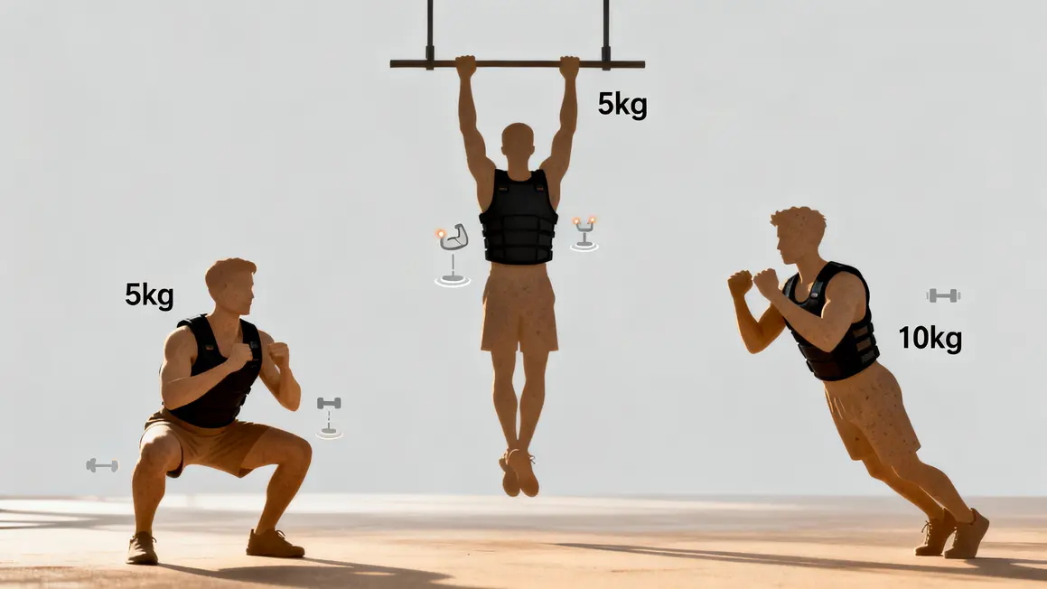 gilet lesté exercices squats tractions burpees
