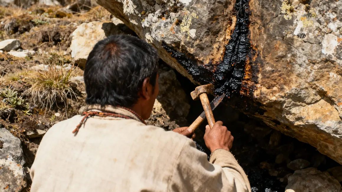 guerisseur extraction résine shilajit montagne