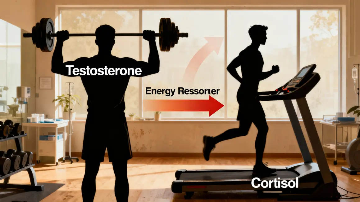 Graphique testosterone cortisol cardio musculation