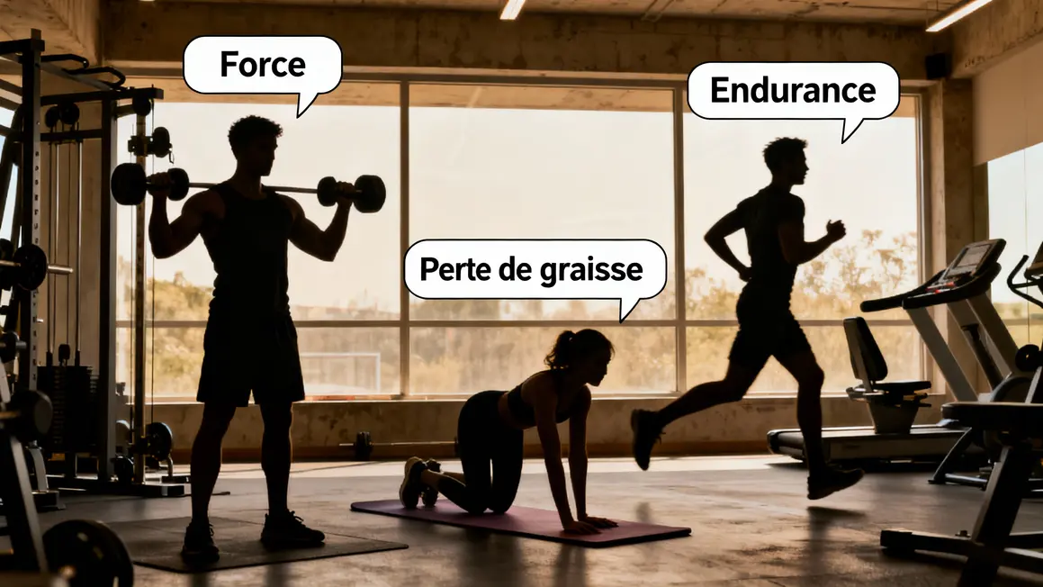 Silhouettes musculation HIIT cardio objectifs salle