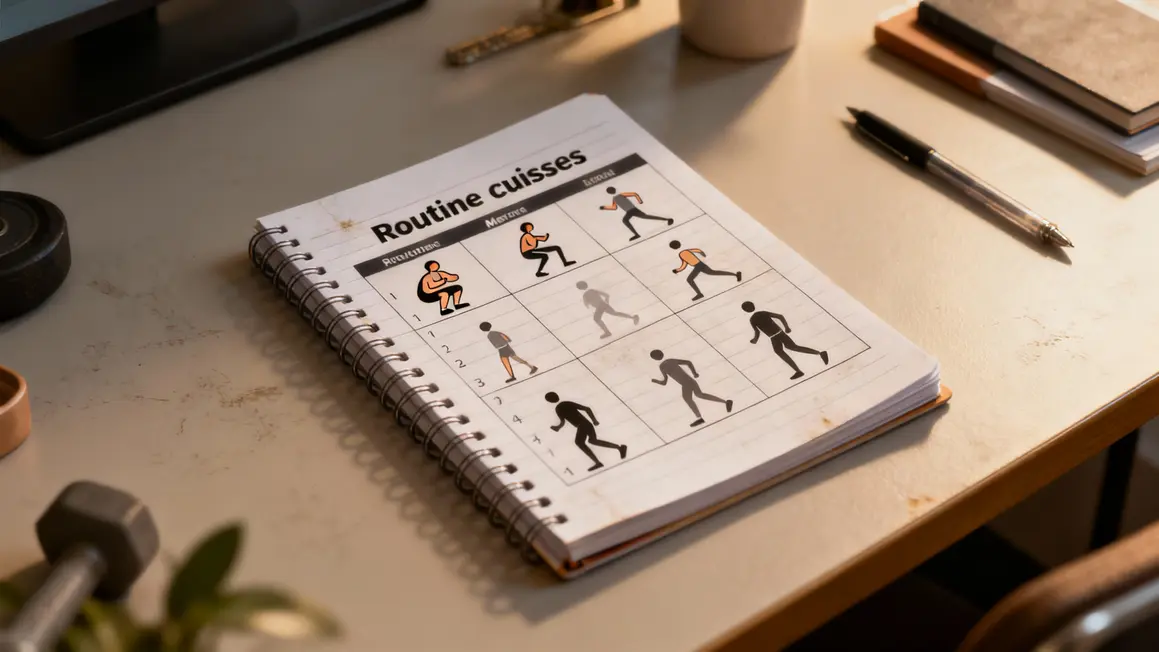 Carnet séances cuisses toniques avec exercices visuels