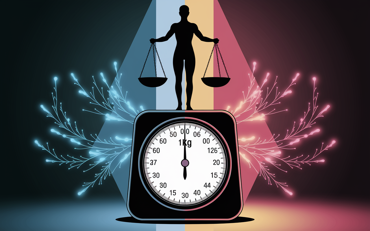 perte de poids et douleurs articulaires balance infographique