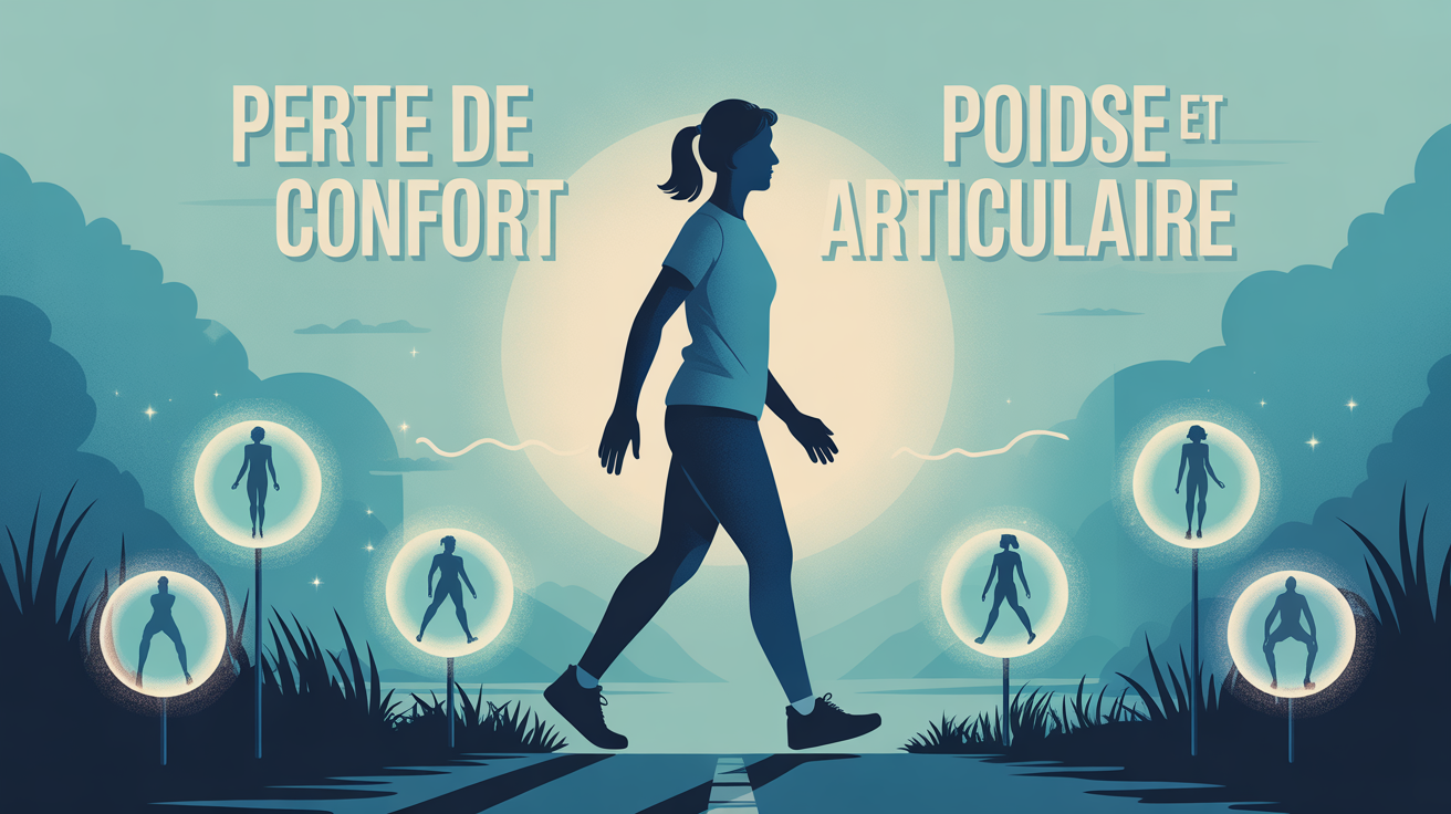 perte de poids et douleurs articulaires illustration stylisee