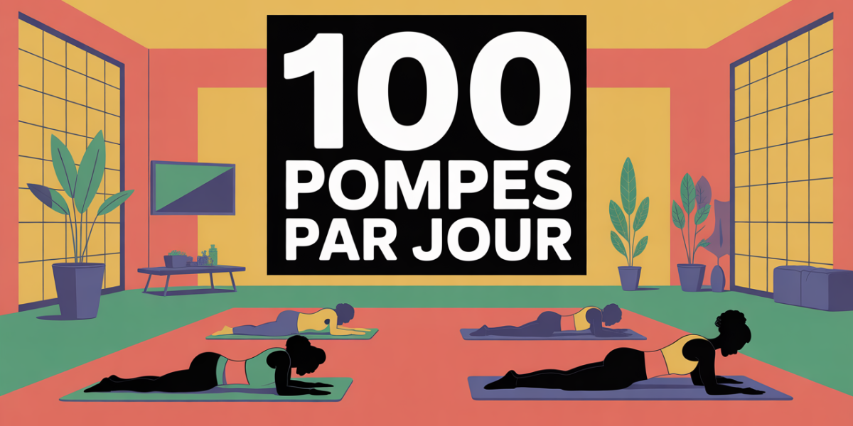 Silhouettes féminines faisant 100 pompes par jour, ambiance musculation
