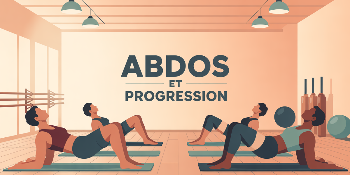 Illustration abdos progression gym salle moderne