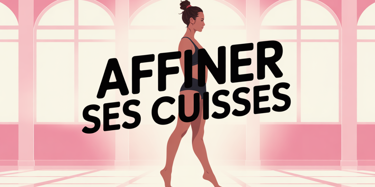 Silhouette femme active, jambes fermes, texte Affiner ses cuisses