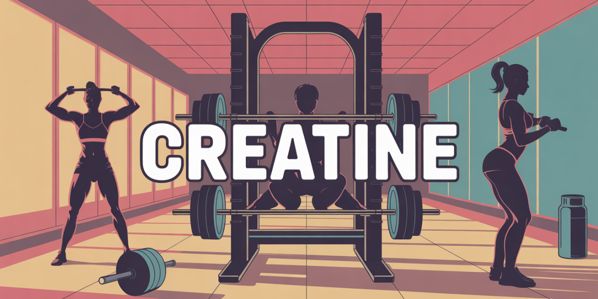 Creatine en salle de musculation pour femmes, silhouettes sportives
