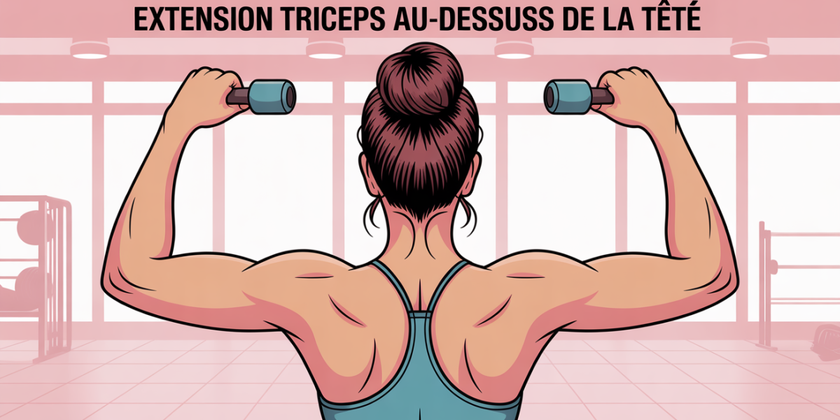 Femme extension triceps haltere salle de sport