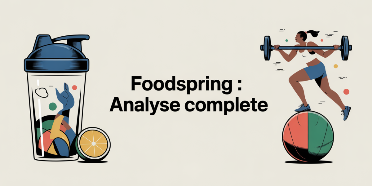 Illustration Foodspring bilan sport shaker balance silhouettes