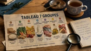 Les 7 groupes d aliments tableau : rôles et exemples