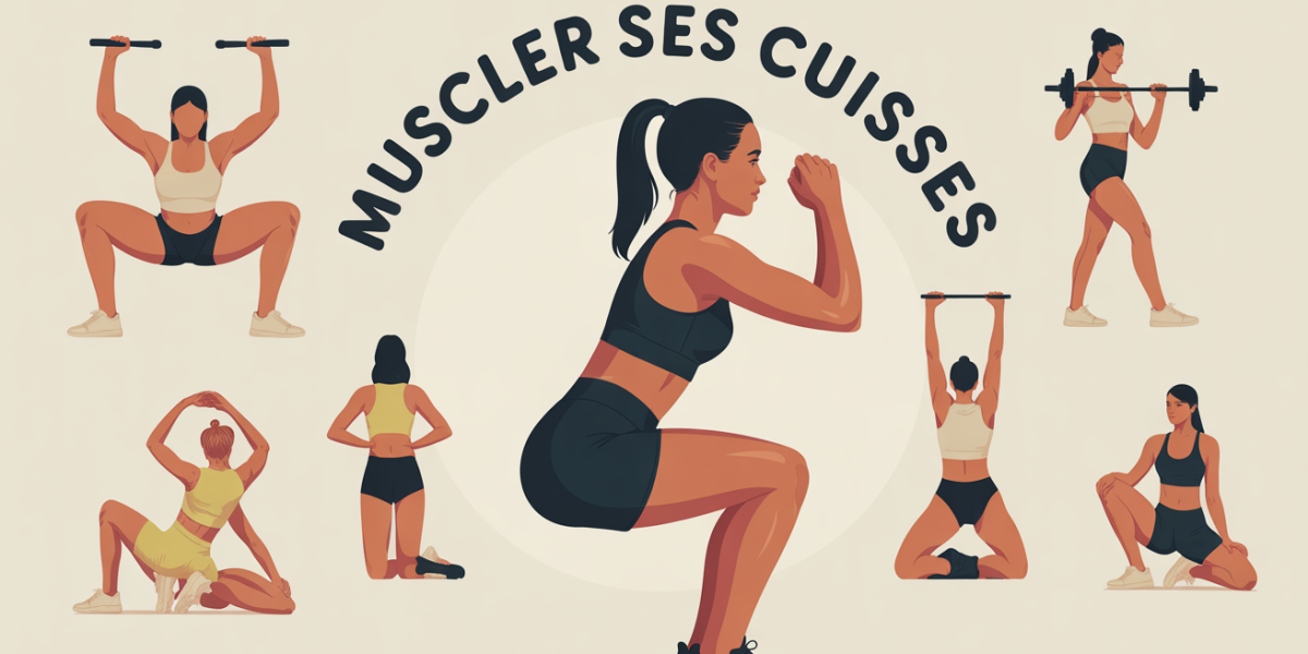 femme squat muscler ses cuisses illustration moderne