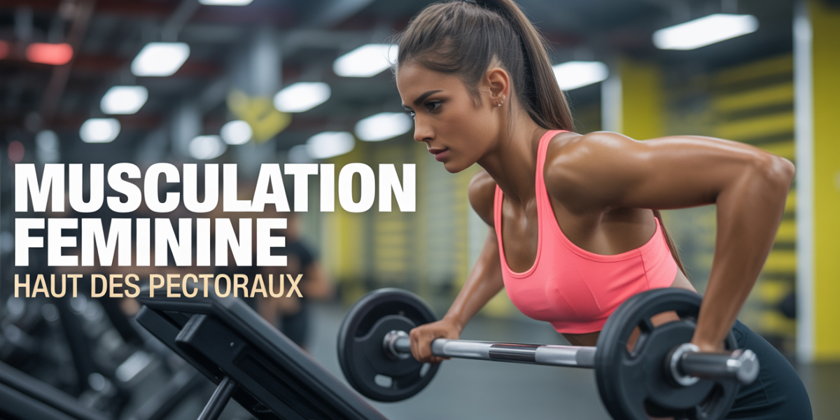 Femme en musculation feminine faisant developpe incline haut des pectoraux